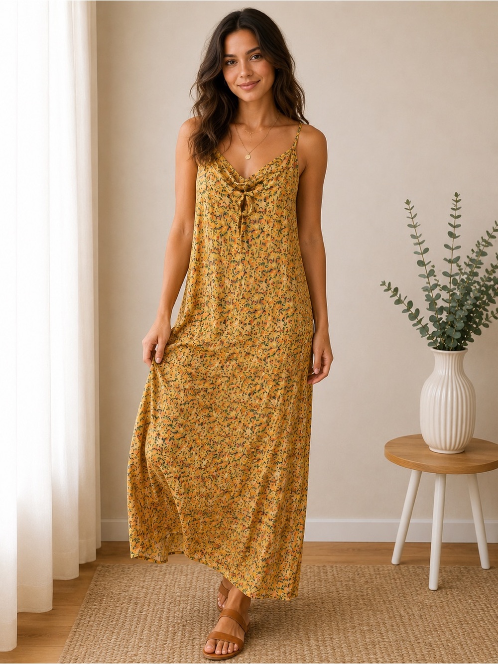 O'Neill Yellow Floral Maxi Dress